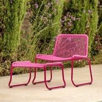 Crossland Grove Mutterton Lounge Chair with Footstool Pink