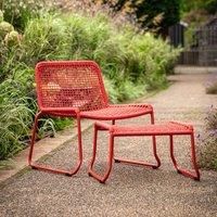 Crossland Grove Mutterton Lounge Chair with Footstool Orange, Orange