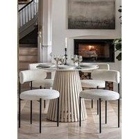 A Pair of Aveley Dining Chair Vanilla Fabric