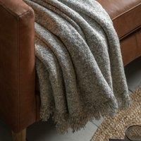 Crossland Grove Melange Acrylic Throw Dark Grey 1300X1500Mm