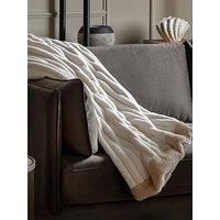 Crossland Grove Whinfell Luxury Faux Fur Throw Cream 1500X2000Mm