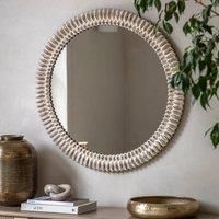 Gallery Pimlico Round Mirror Distressed Cream 900Mm
