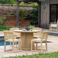 Crossland Grove Baddow Round Dining Table 4 Seater 1100x1100x750mm, Brown