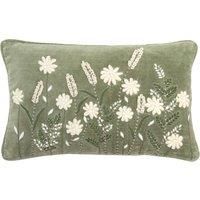 Ennerdale Velvet Floral 40cm x 60cm Filled Boudoir Natural