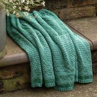 Gallery Nalu Knitted Herringbone Throw Green