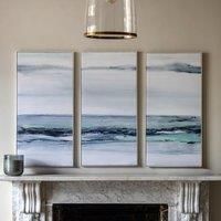 Cedar & Sage Set of 3 Clouded View Framed Canvases