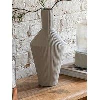 Gallery Zahara Ribbed Cast Metal Vase Parchment