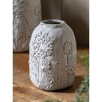 Gallery Meadow Embossed Ceramic Vase Stone