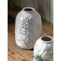 Gallery Meadow Embossed Ceramic Vase Stone
