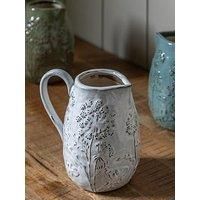 Gallery Meadow Embossed Ceramic Jug Stone