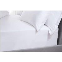 Five Star Hotel Concept Sateen Fitted Sheet, Double, White