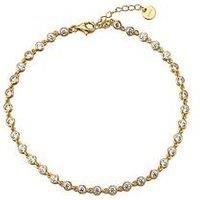 The Love Silver Collection 18Ct Gold Plated Cubic Zirconia Anklet
