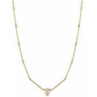 Seol + Gold 18Ct Gold Plate Over Sterling Silver Teardrop Cz Link Necklace