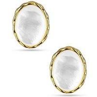 The Love Collection Gold Plated Sterling Silver Mother Of Pearl Studs