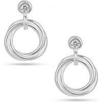 The Love Collection Sterling Silver Rubover Cz Rope Drop Earrings