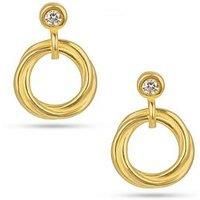 The Love Collection Gold Plated Sterling Silver Rubover Cz Rope Drop Earrings