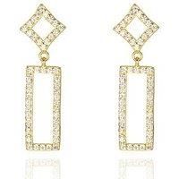 The Love Collection Gold Plated Sterling Silver Open Pave Cz Droppers