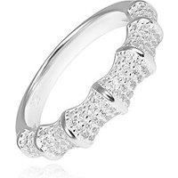 The Love Collection Sterling Silver Cz Pave Bamboo Ring