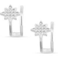 The Love Collection Sterling Silver North Star Half Hoops