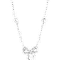 The Love Collection Stainless Steel Bow Saturno Necklace