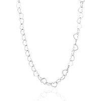 The Love Collection Stainless Steel Linked Heart Necklace