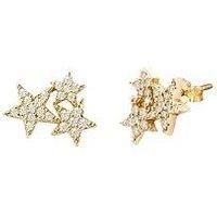 18ct Rose Gold Plated Sterling Silver Triple Star Stud Earrings