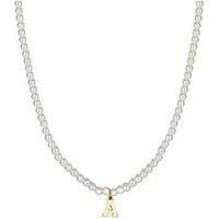 The Love Collection Pearl Necklace With Gold Initial