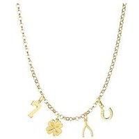The Love Collection Gold Plated Sterling Silver Lucky Charm Necklace