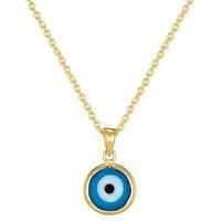Seol + Gold 18Ct Gold Plated Evil Eye Glass Necklace