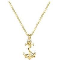 Seol + Gold 18Ct Gold Plated Sterling Silver Anchor Necklace
