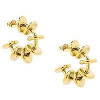 V By Very Gold Plated Chunky Ribbed Hoop Earrings
