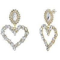 V By Very Gold Plated Statement Heart Drop Earrings
