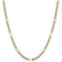 V By Very Gold Plated Curb Chain With Cz And Pearls