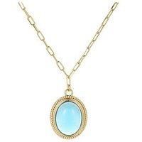 V By Very Gold Plated Aqua Pendant Necklace