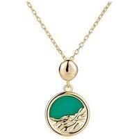 V By Very Gold Plated Green Window Pendant