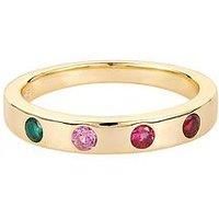 V By Very V By Very Sterling Silver Gold Plated Multi Cz Ring