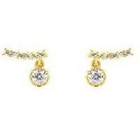 The Love Silver Collection Gold Plated Sterling Silver Cz Climber With Charm