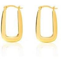 The Love Silver Collection Gold Plated Sterling Silver Rectangle Creole Hoops