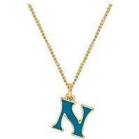 The Love Silver Collection Gold Plated Enamel Alphabet Charm With Chain - Blue