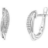 The Love Silver Collection Sterling Silver Cz Twisted Huggie Hoop Earrings