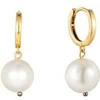 Seol + Gold Pearl Hoop Earrings