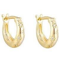 Seol + Gold Cz Star Set Small Hoops