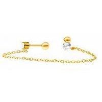 Crystal And Chain Flatback Stud