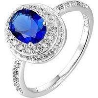 The Love Collection Princess Diana Inspired Sapphire Cz Oval Engagement Ring