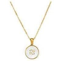 The Love Silver Collection Gold Plated Mother Of Pearl Zodiac Charm Necklace