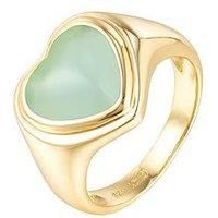 The Love Silver Collection 18Ct Gold Plated Sterling Silver Blue Tourmaline Heart Shaped Ring