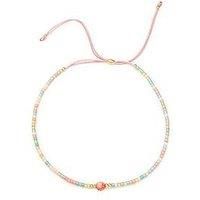 The Love Silver Collection Rainbow Bead Adjustable Bracelet