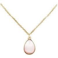 The Love Silver Collection Gold Plated Rose Quartz Charm Necklace