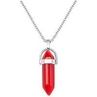 The Love Silver Collection Garnet Silver Plated Crystal Drop Charm Necklace