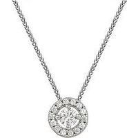 The Love Silver Collection Sterling Silver Round Halo Cz Pendant